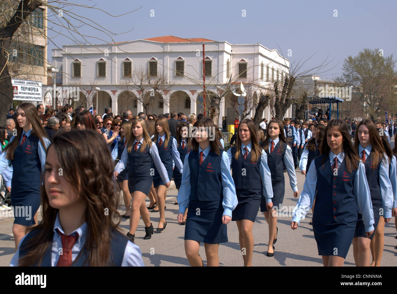 School students parade, Komotini., Greece Stock Photo Alamy