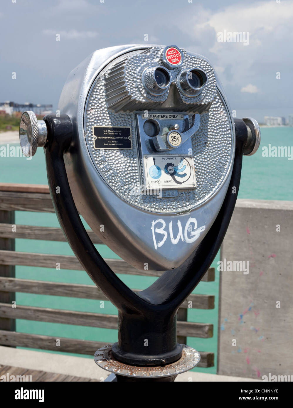 Coin operated panoramic binoculars, Miami, Florida, USA Stock Photo Alamy