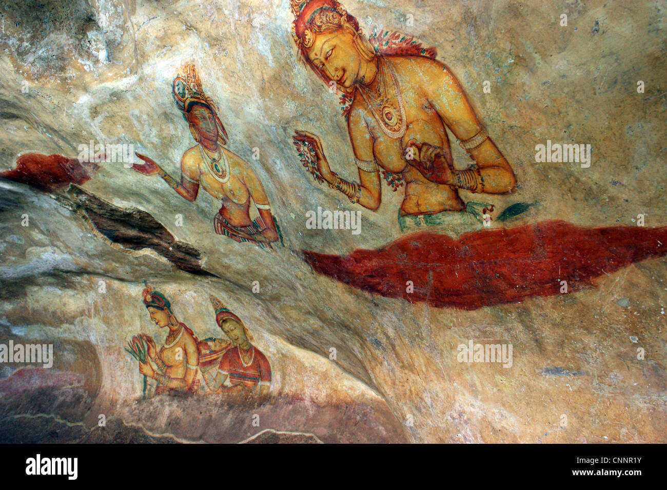 Frescoes At Lions Rock Sigiriya Sri Lanka Stock Photo Alamy
