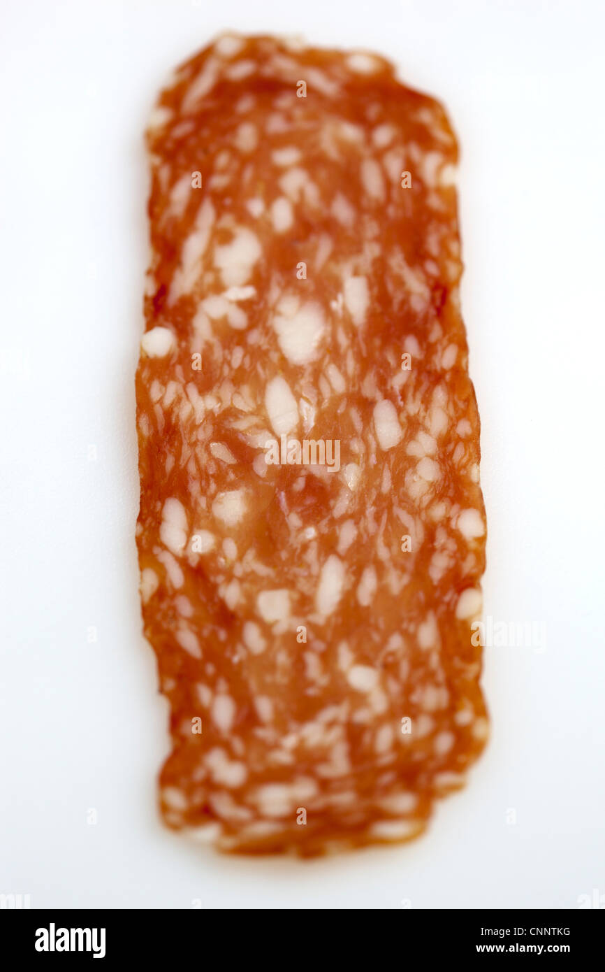 Italian Salami Slices Stock Photo