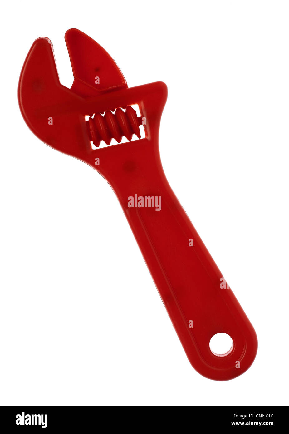 close up, cut out image of a kids plastic play work tool Stock Photo