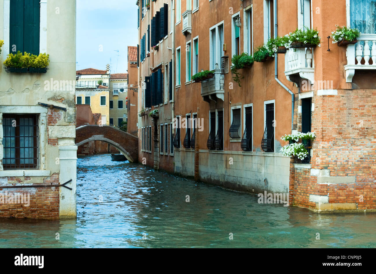 Nice summer venetian canal view, Venice, Italy Stock Photo - Alamy