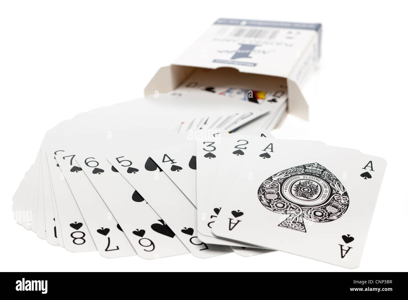 Unsealed pack of Waddington number one playing cards Stock Photo