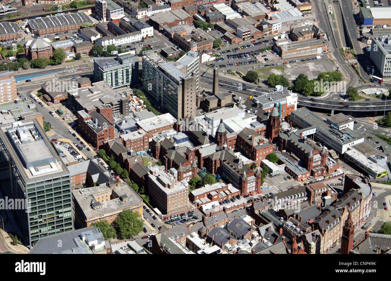 Aerial view of Birmingham Children's Hospital and Dental School