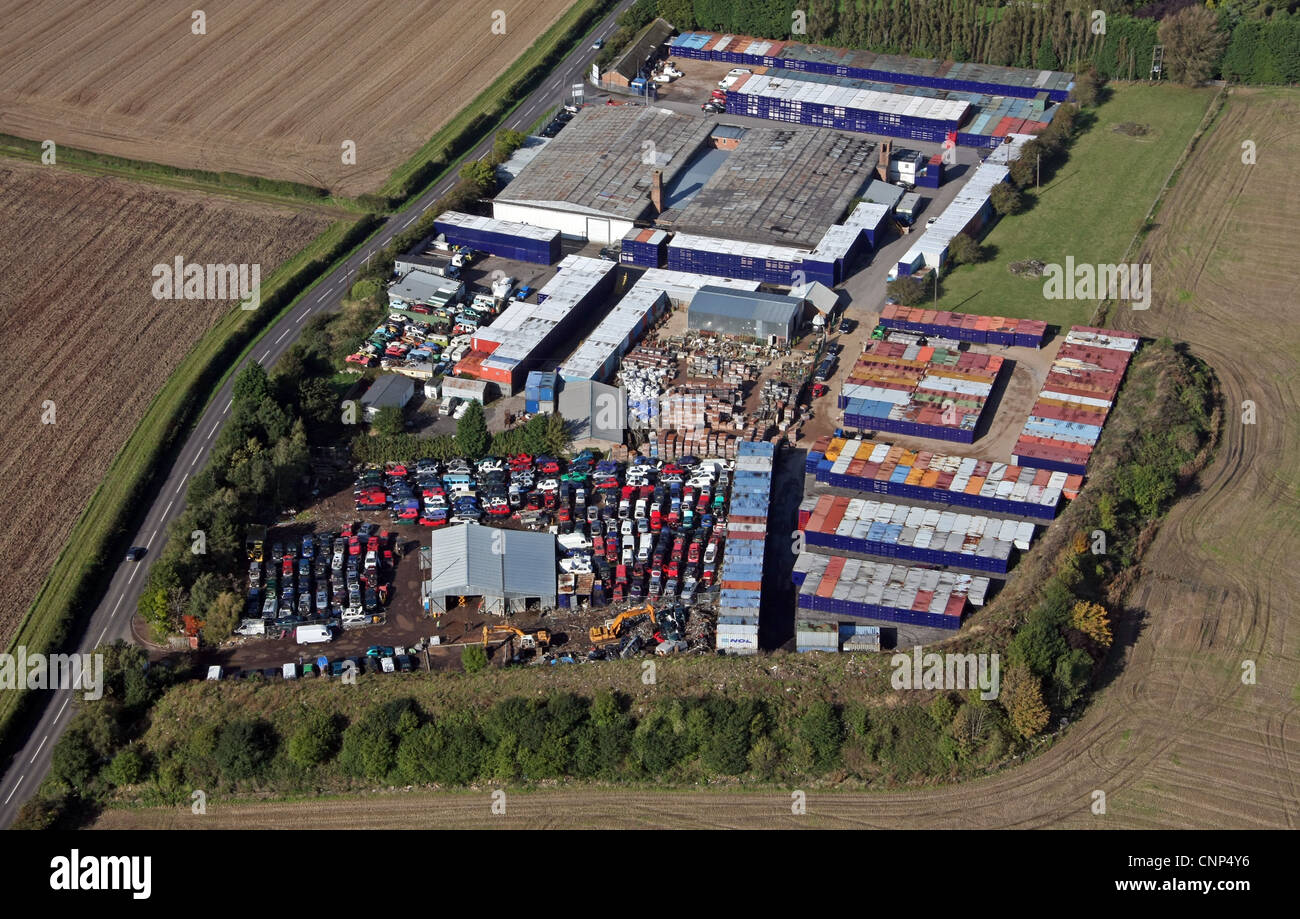 aerial view of a self-storage facility Stock Photo