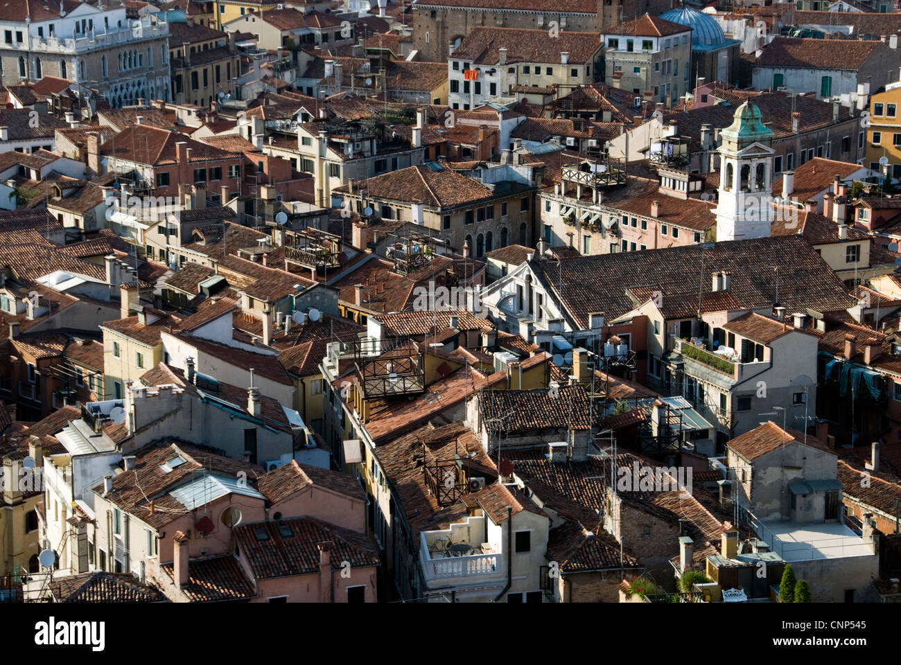 Venice rooftops, taken from the Campanile in St Mark's Square Stock ...