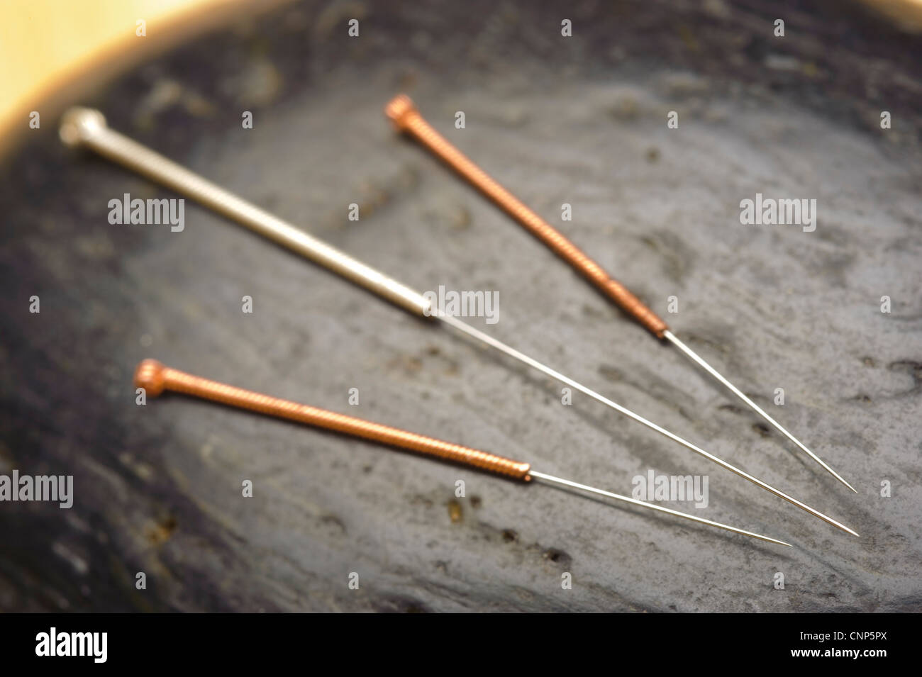 alternative medicine with acupuncture Stock Photo