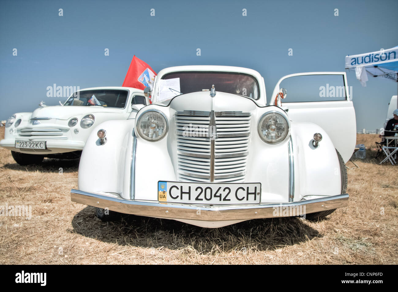 Russian retro cars Moskvich 401 Stock Photo