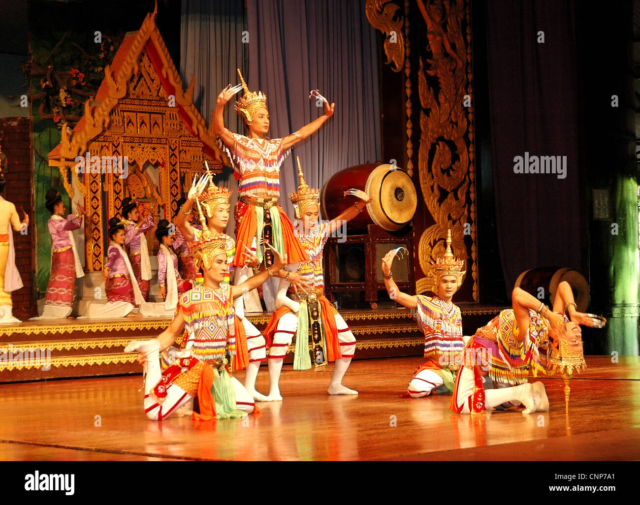 The famous Thai Culture and traditional dances show in Nong Nooch tropical garden, Pattaya, Thailand. Stock Photo
