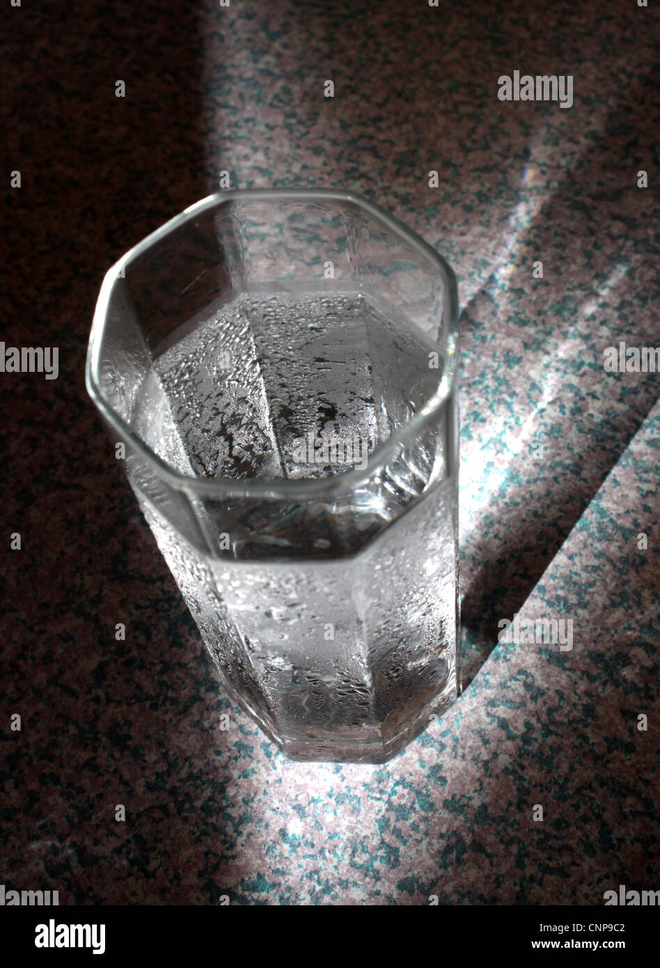 Chilled drinking water in a drinking glass Stock Photo