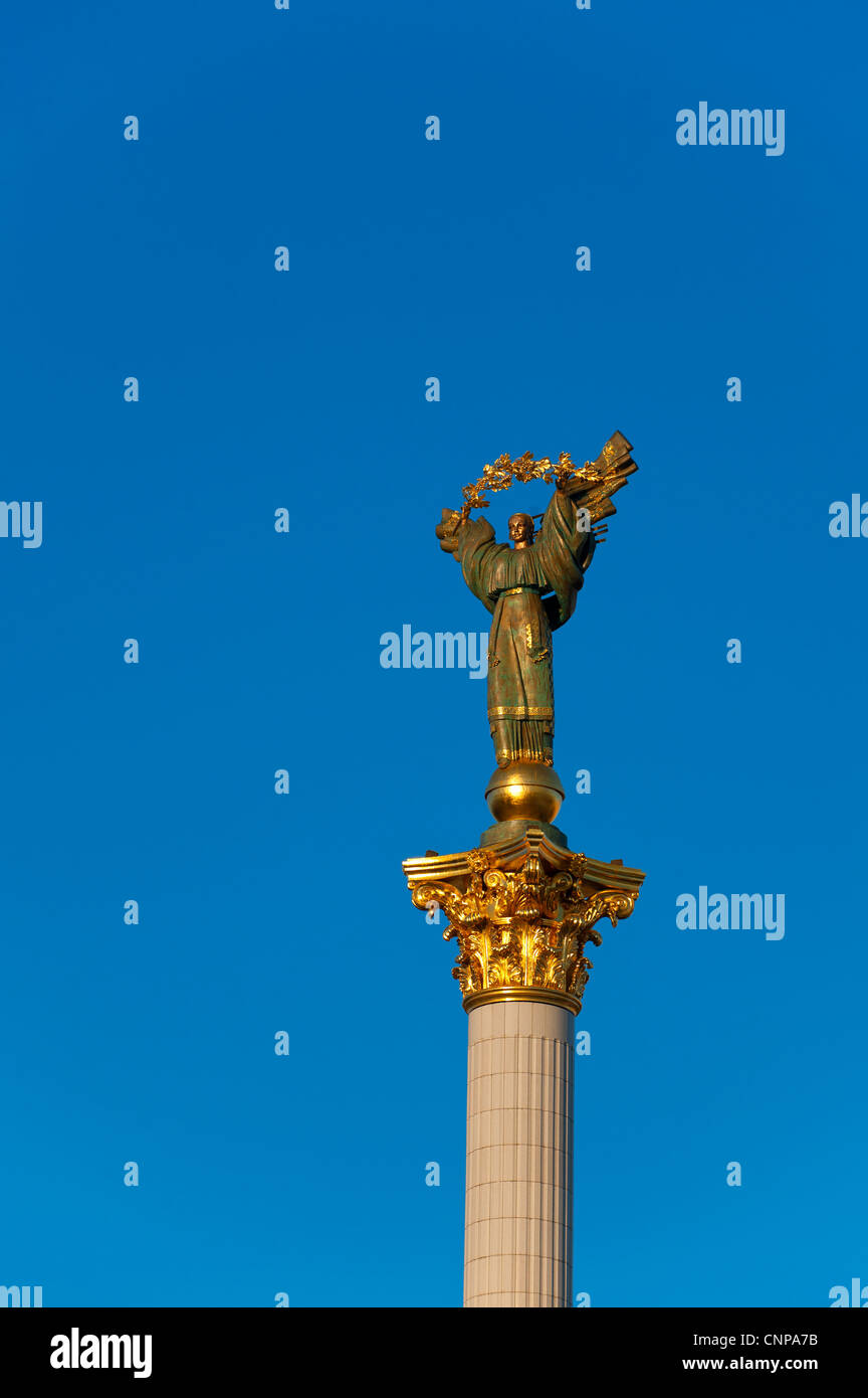 The Independence Monument, Independence Square, Kiev, Ukraine, Europe. Stock Photo