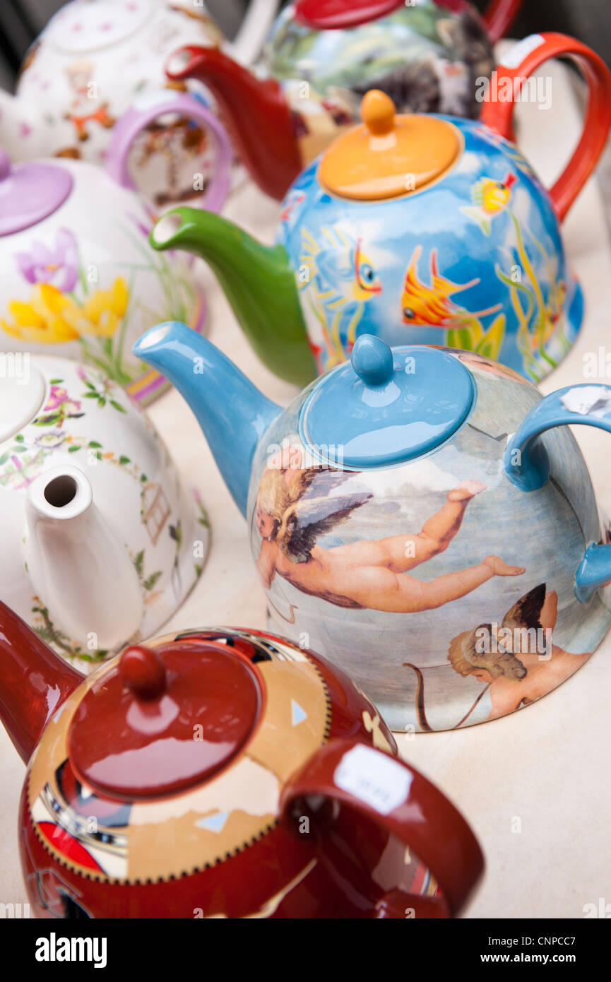Ceramics porcelain Teapots on sale in Leipzig, Germany Stock Photo Alamy