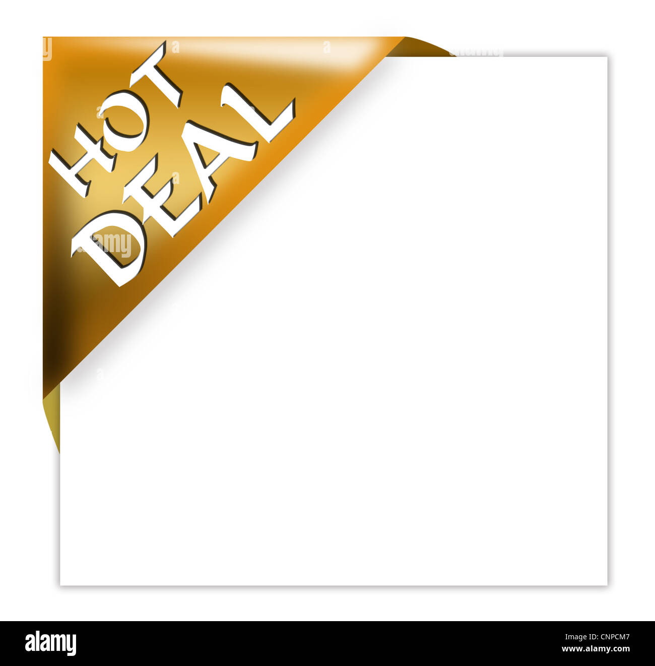Golden corner ribbon with hot deal sign Stock Photo Alamy