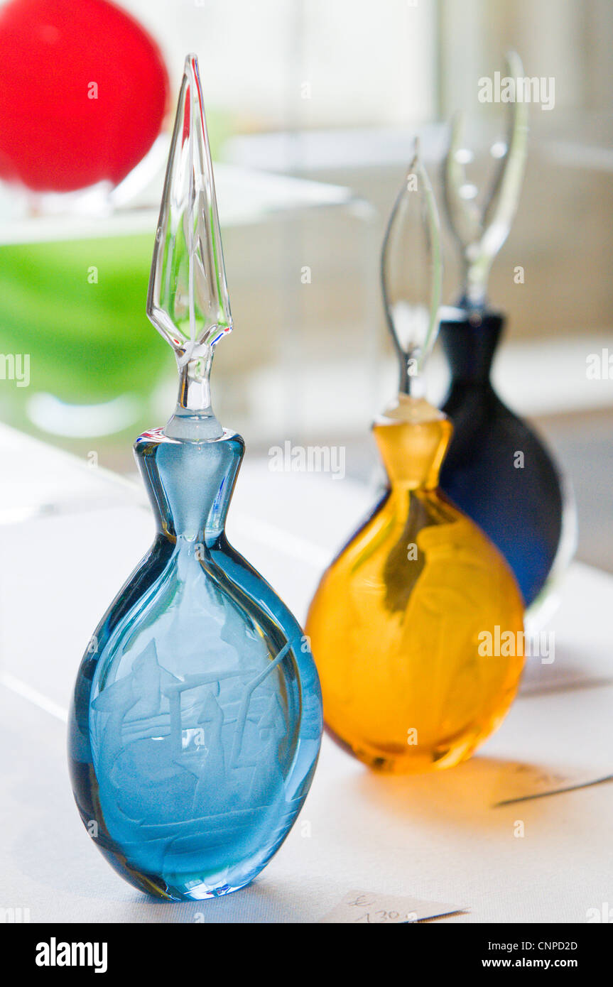 Glass artwork at studio in Zwiesel, Germany. Stock Photo