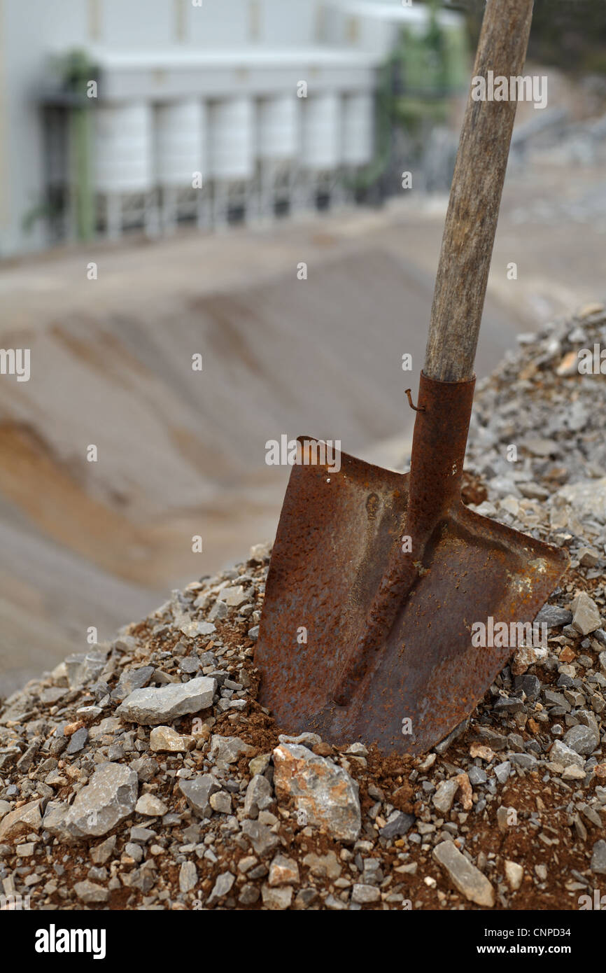 Old shovel in quarry Stock Photo Alamy