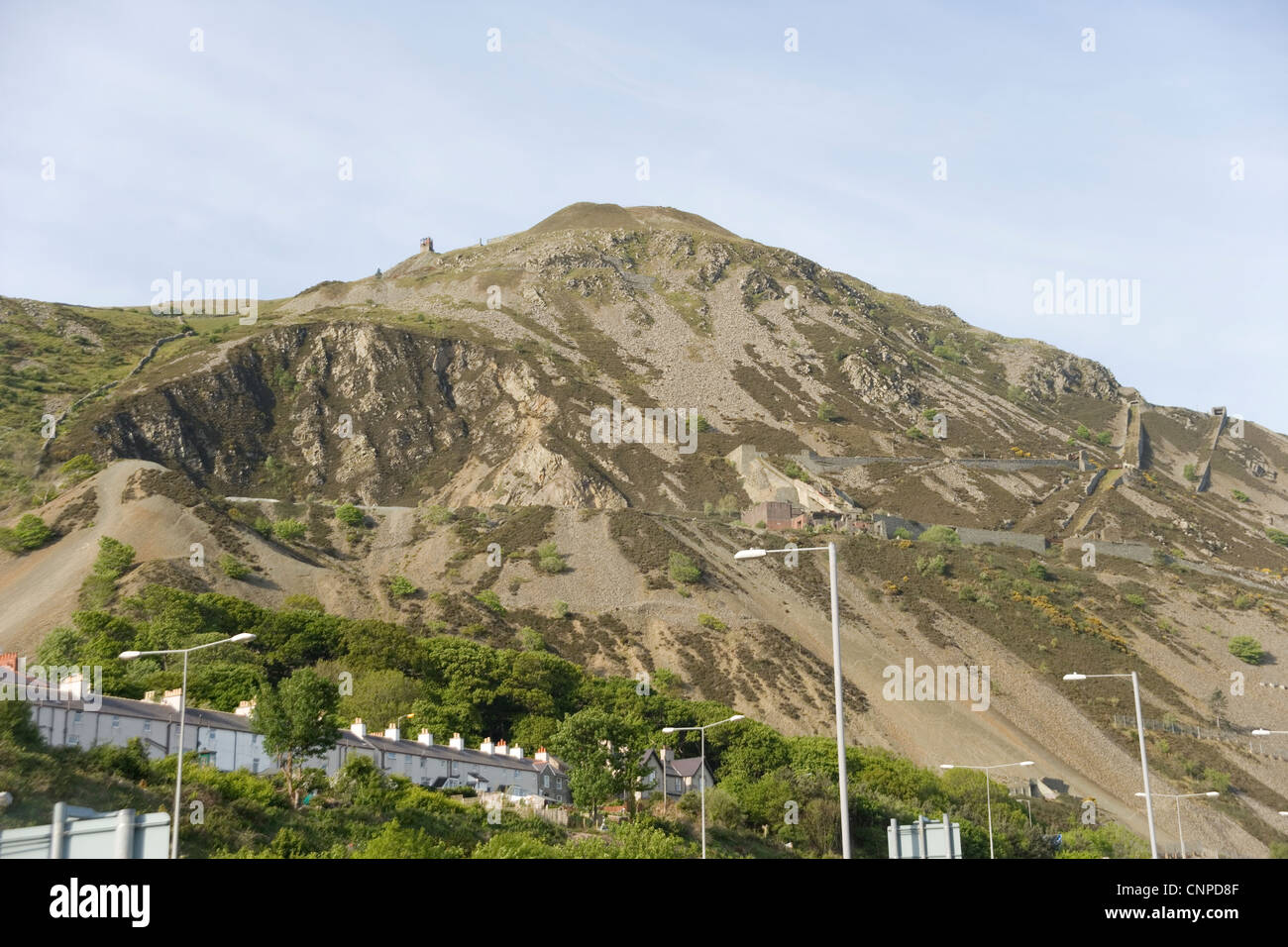 Pen y Clip quarry from Penmaenmawr in North Wales Stock Photo