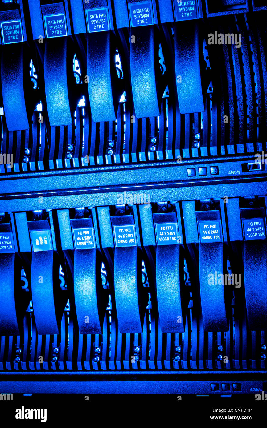 Detail of hard drive cluster in data center Stock Photo Alamy