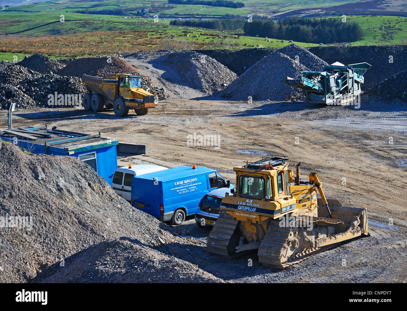 Plant at Roan Edge Quarry. New Hutton, Cumbria, England United Kingdom