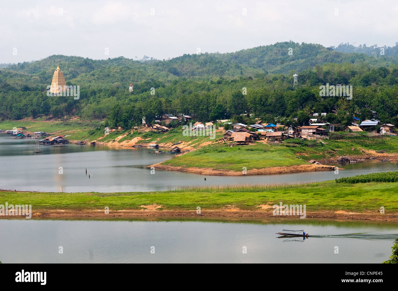 kheuan khao laem reservoir sangkhlaburi thailand Stock Photo