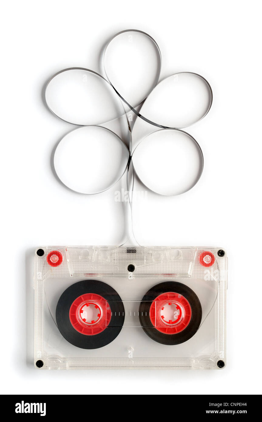 Old audio cassette with tape isolated on white background Stock Photo ...