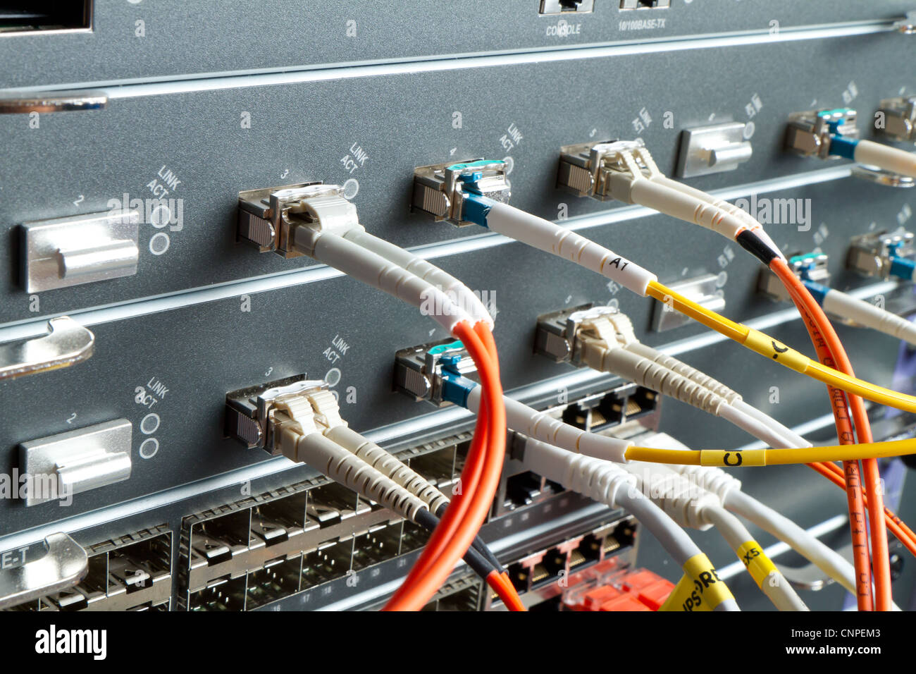 optic fiber cables connected to data center Stock Photo - Alamy