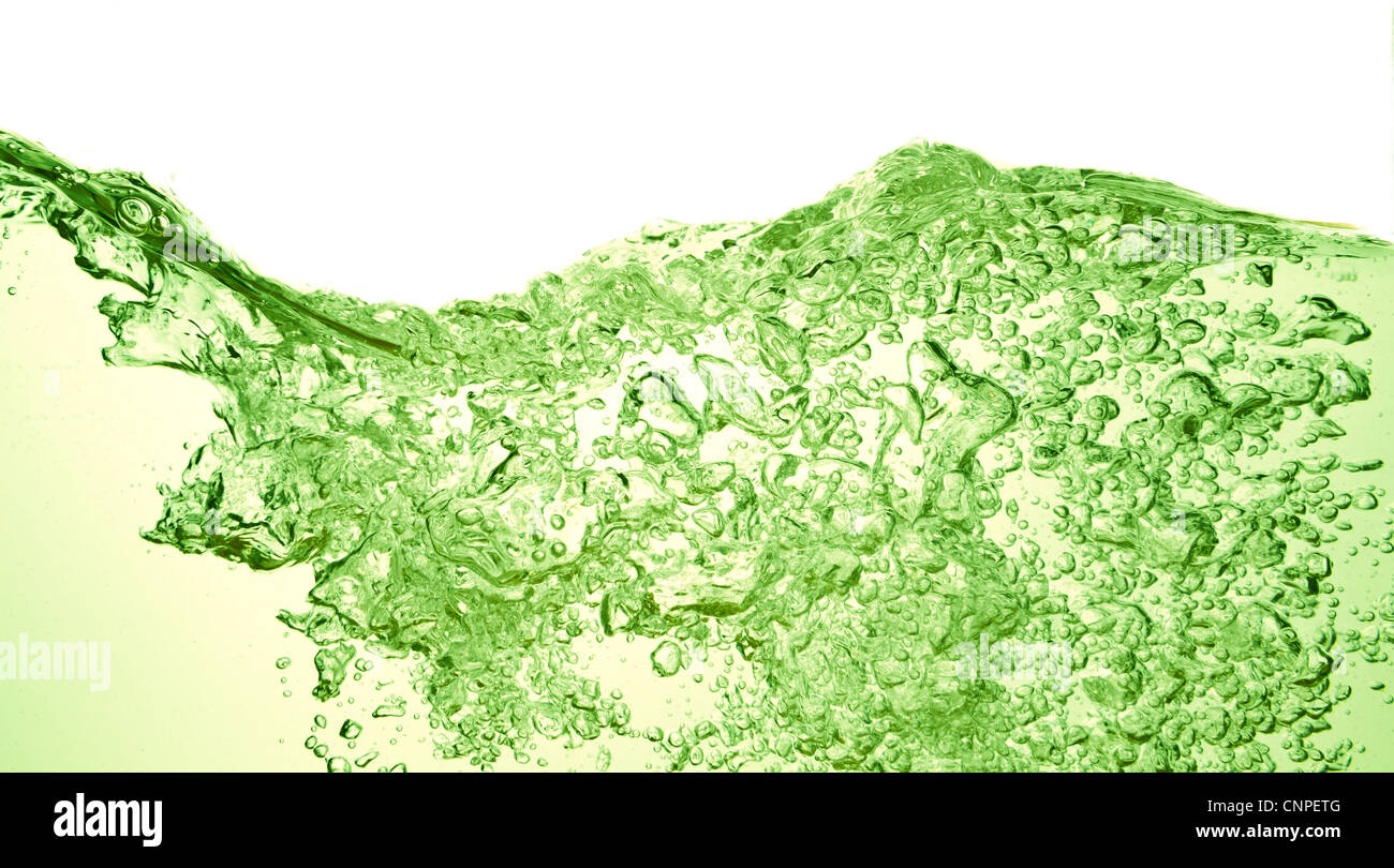 green soda drink with bubbles Stock Photo Alamy