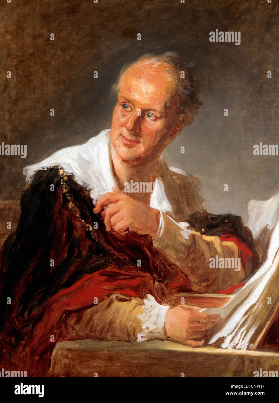 Denis DIDEROT 1713-84 French diarist and philosopher by Jean Honoré FRAGONARD 1732-1806 French France Stock Photo