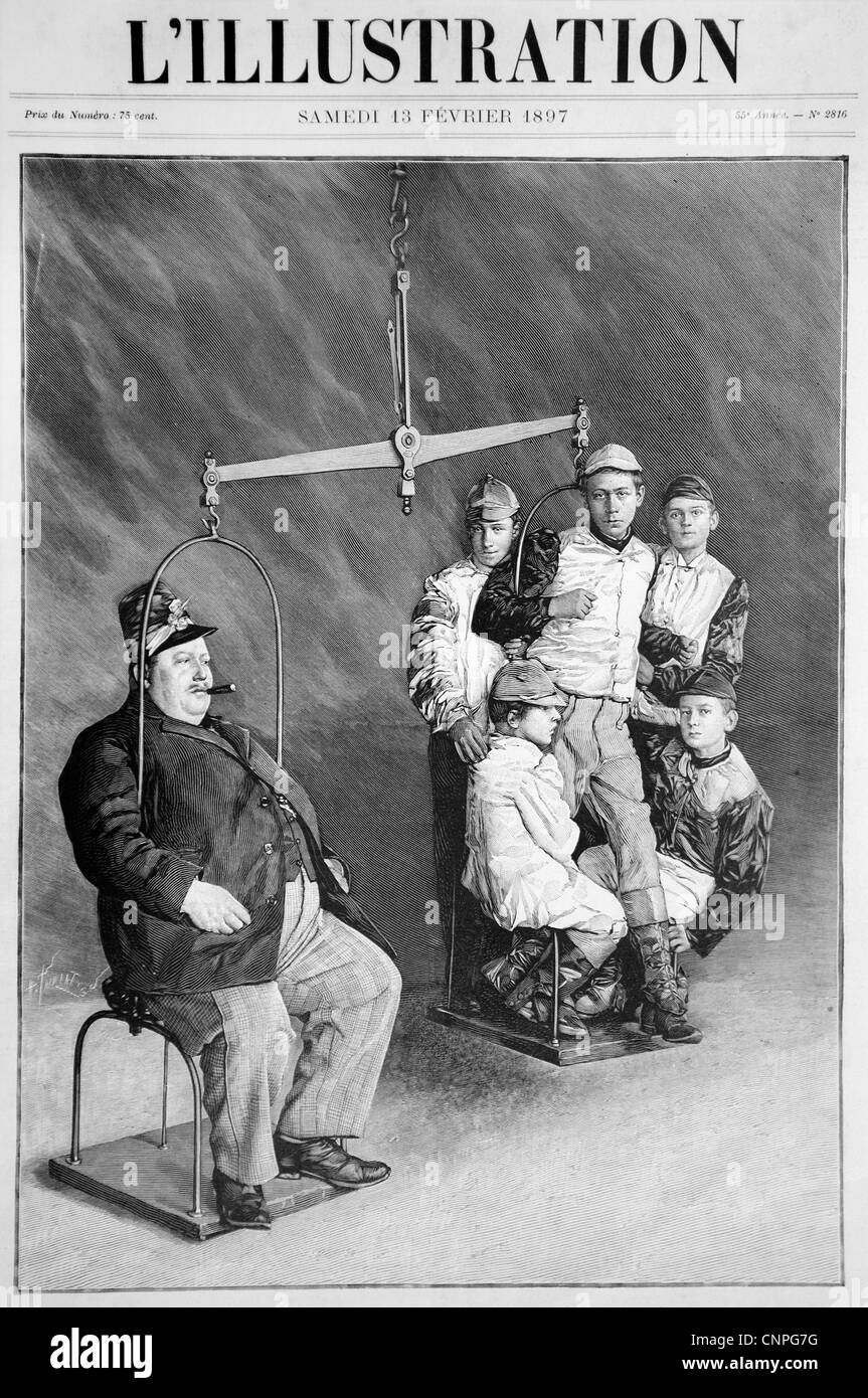 L'illustration Societe des cent Kilos - one hundred pounds Society 1897 France French Stock Photo