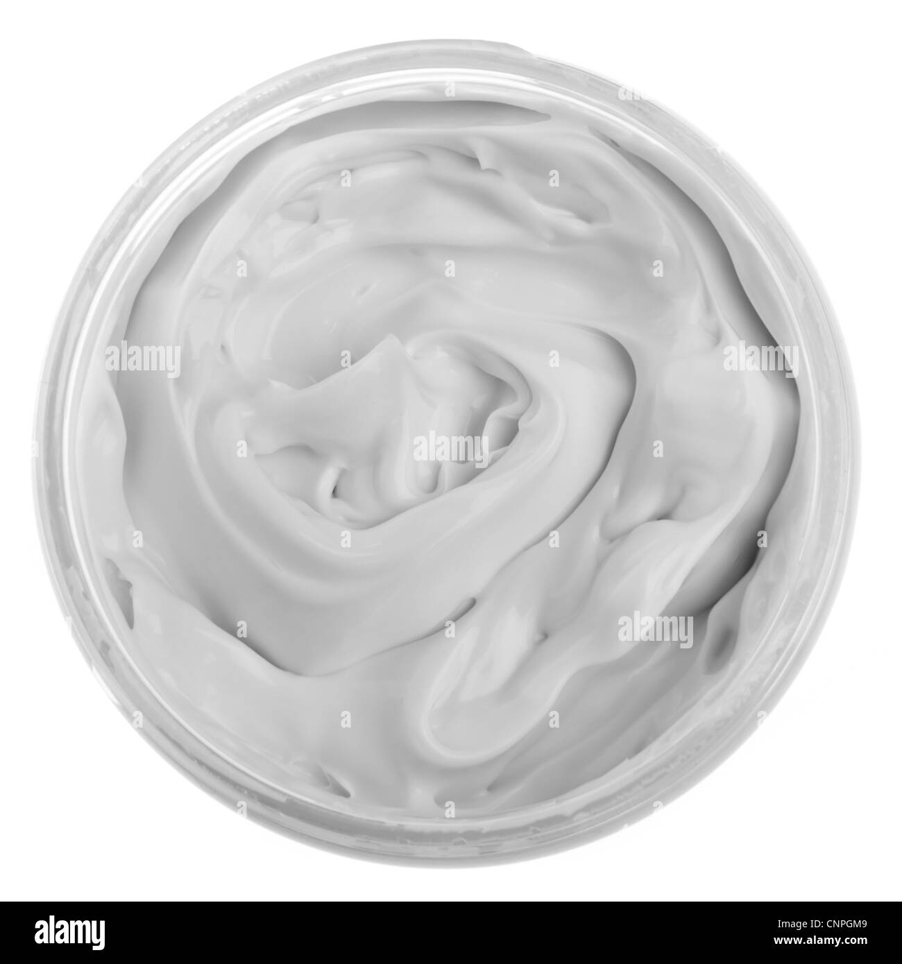 cosmetic cream in container isolated on white background Stock Photo