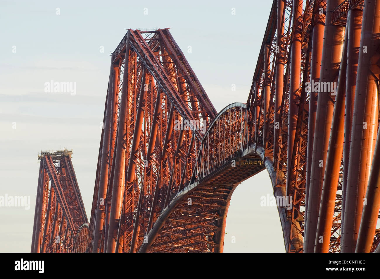 Close up of the Forth Rail Bridge, near Edinburgh, Scotland. Stock Photo