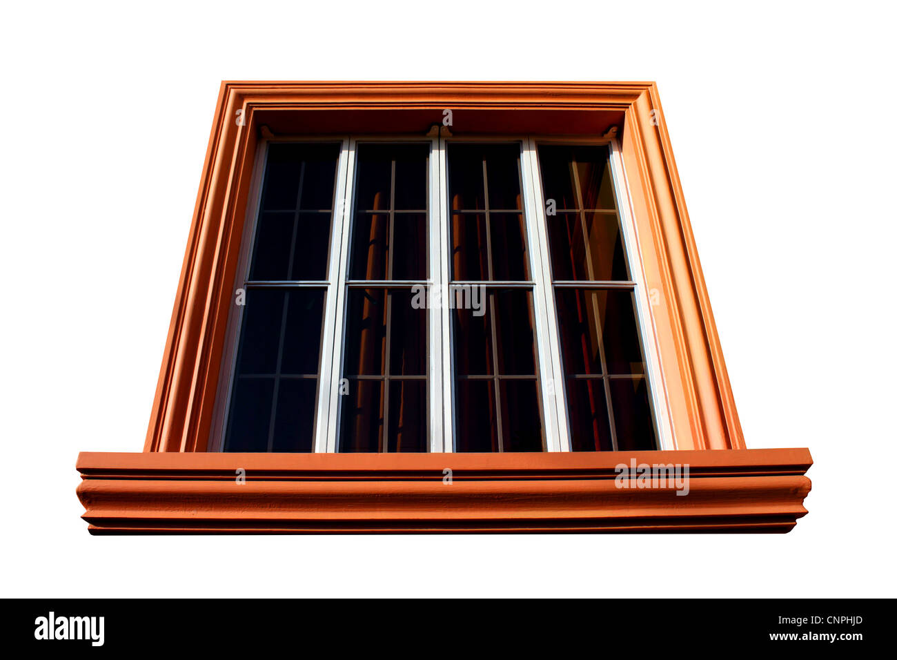 Modern architectural window design isolated in pure white background Stock Photo
