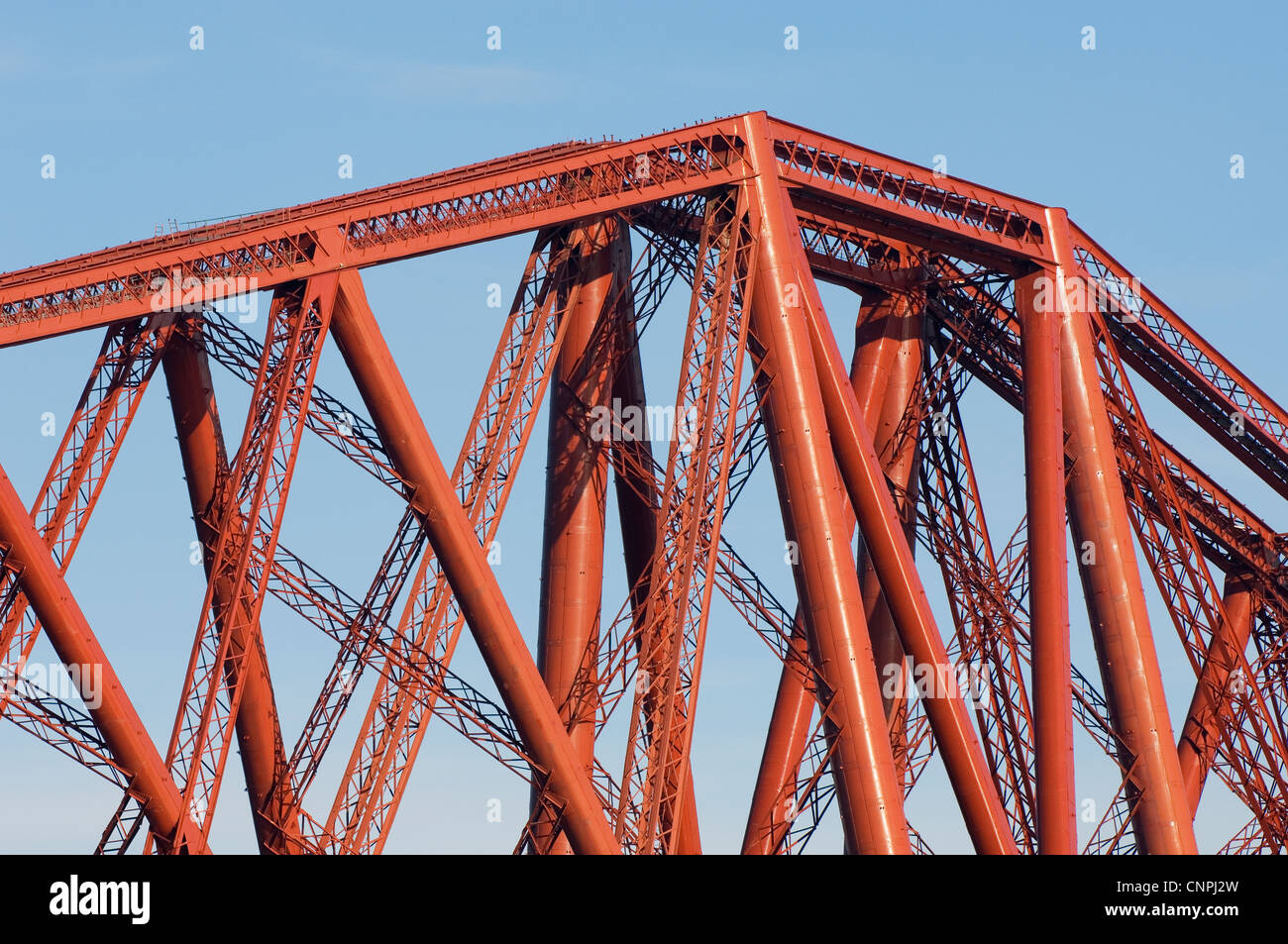 Close up of The Forth Rail Bridge, near Edinburgh, Scotland. Stock Photo