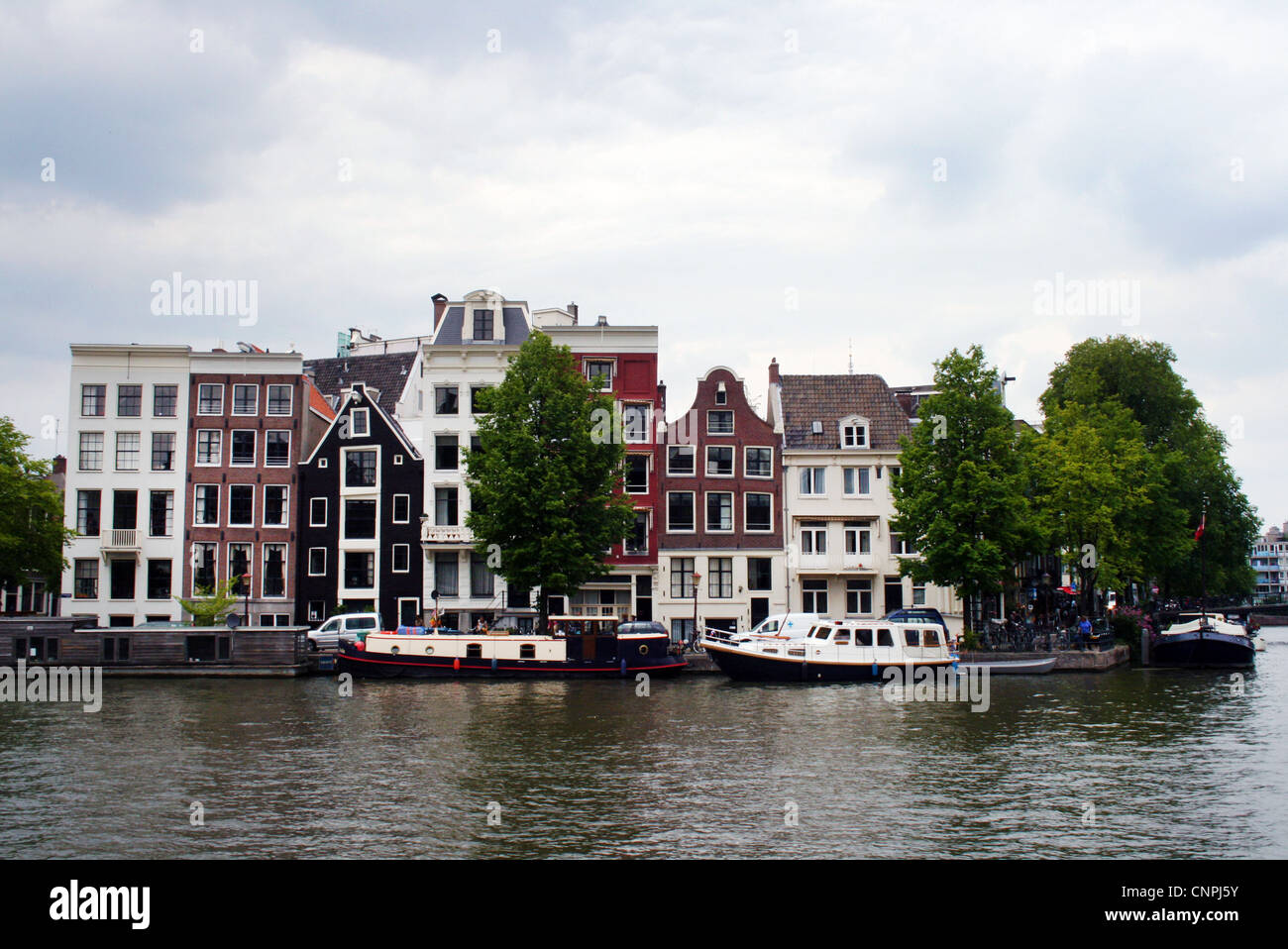 Typical Dutch architecture and buildings in Amsterdam Stock Photo