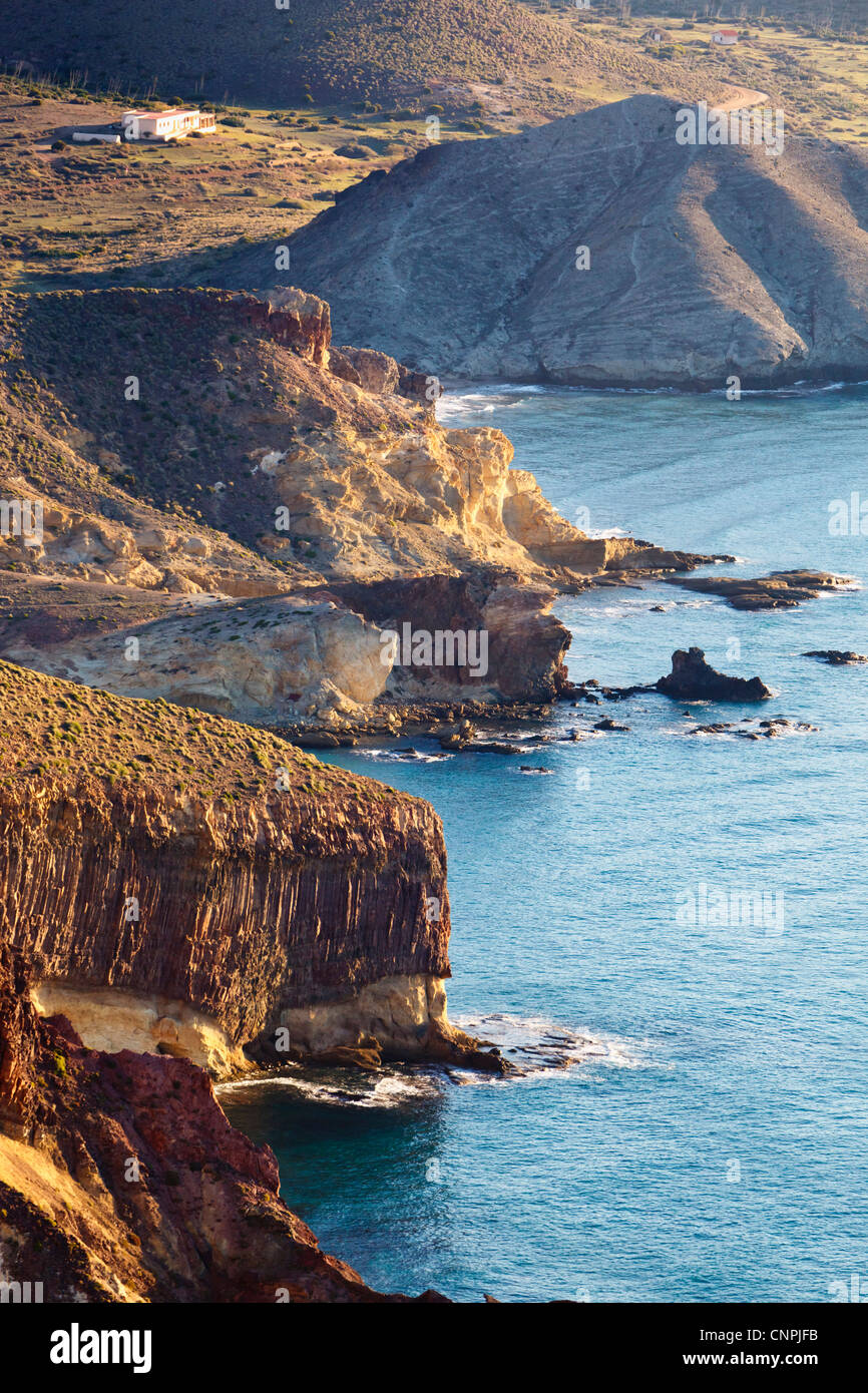 Looking east along the unspoiled coastline of Cabo de Gata-Nijar Natural Park, Almeria Province, Spain. Stock Photo