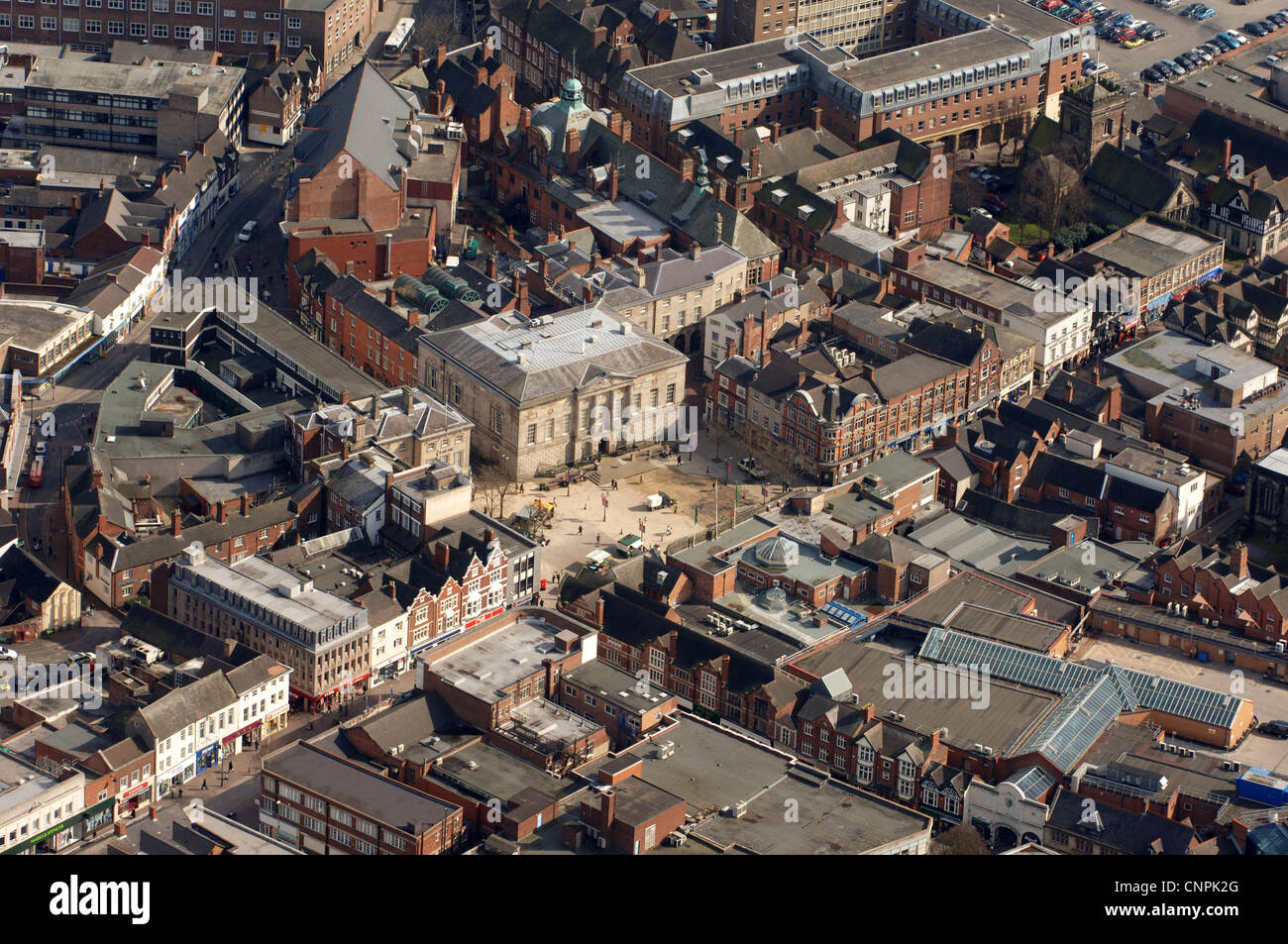 Aerial view Stafford Town Centre Staffordshire England Uk Stock Photo