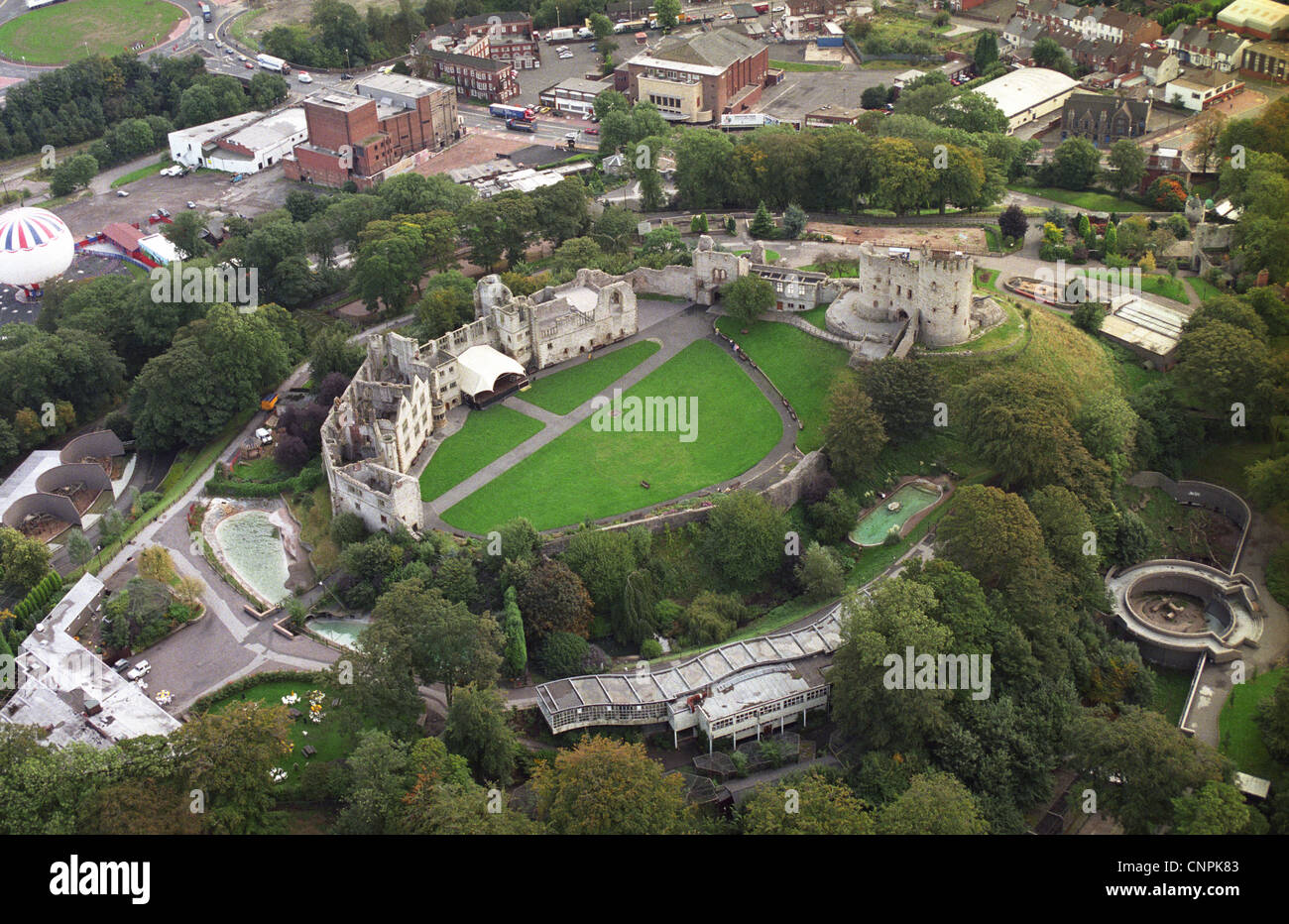Aerial view of Dudley Castle and Zoo West Midlands England Uk Stock