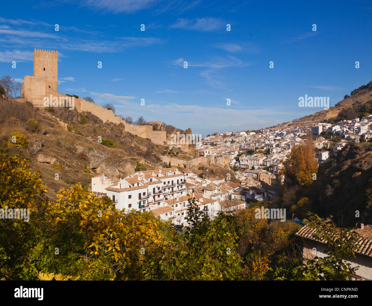 Cazorla and its castle, known as Castillo de la Yedra,Jaen Province, Andalusia, southern Spain. Stock Photo