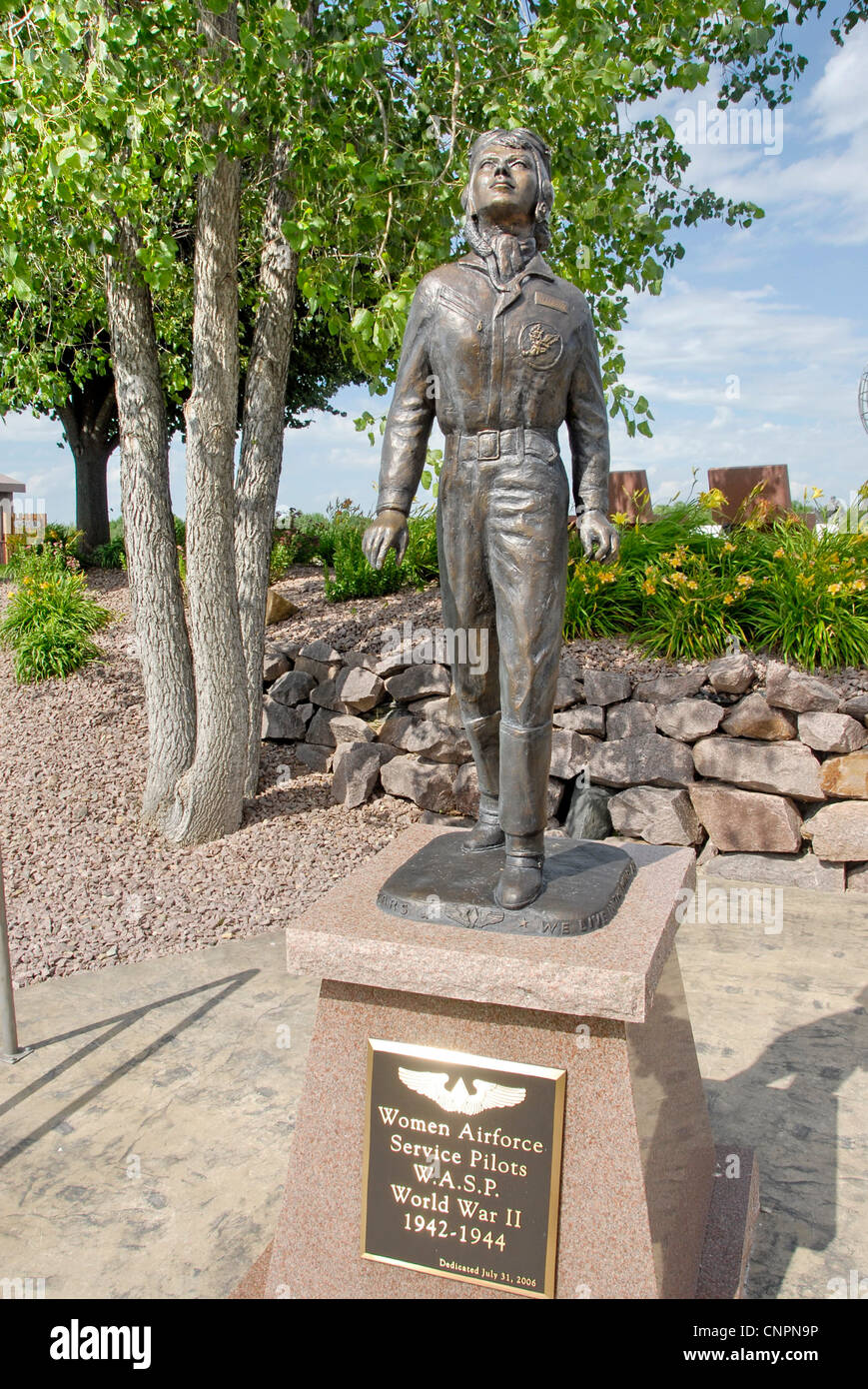 Statue of World War II W.A.S.P.s at The High Ground Wisconsin Vietnam Veterans Memorial Project in Niellsville, Wisconsin Stock Photo