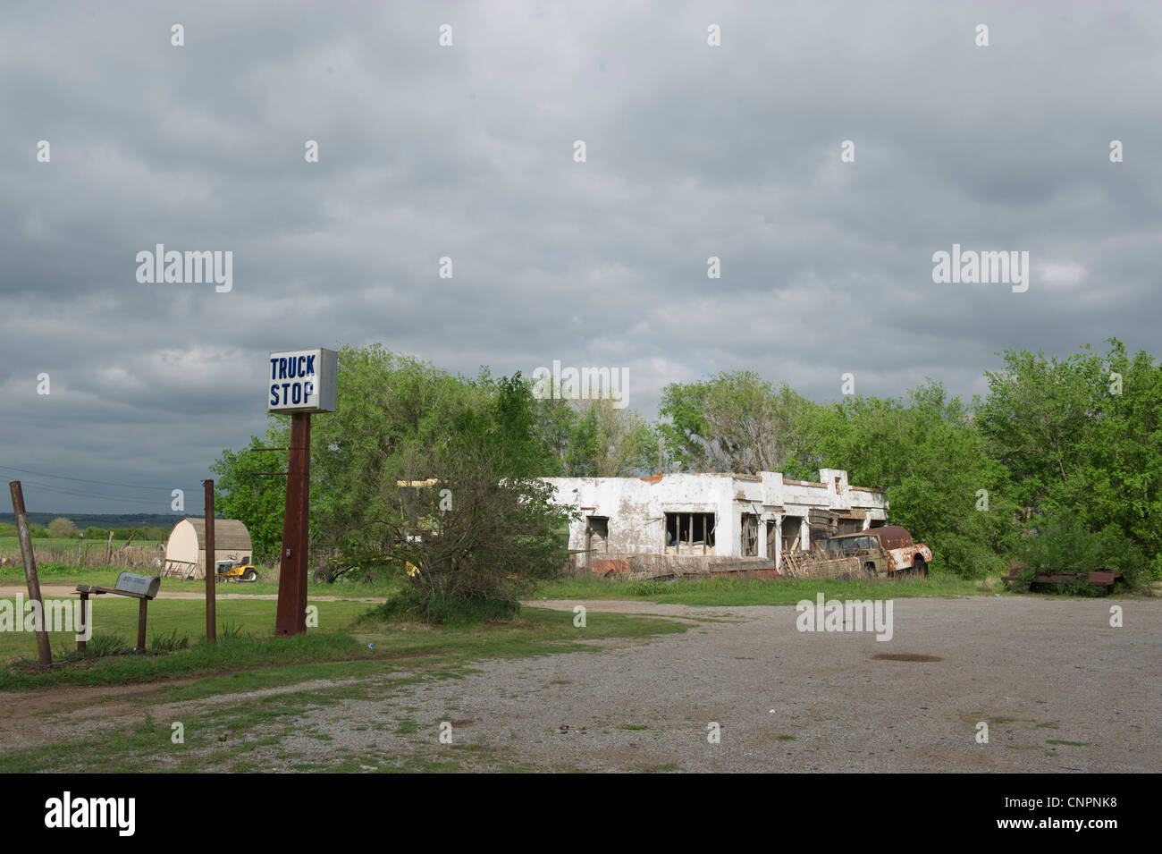 Old truck stop along Route 66 in western Oklahoma Stock Photo Alamy