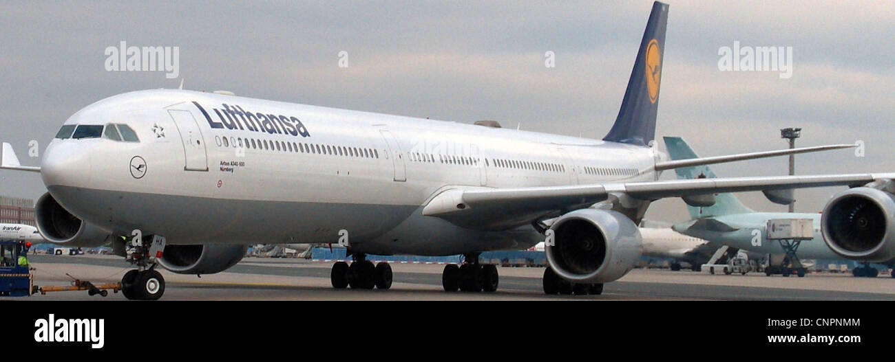 Airbus A340 600 Frankfurt Stock Photo