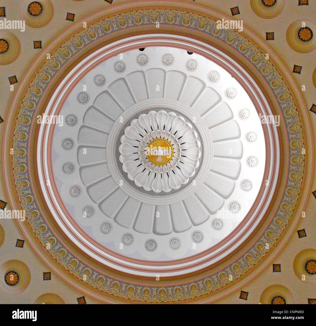 Oculus in the Baltimore Basilica on Cathedral Street in Baltimore, Maryland Stock Photo