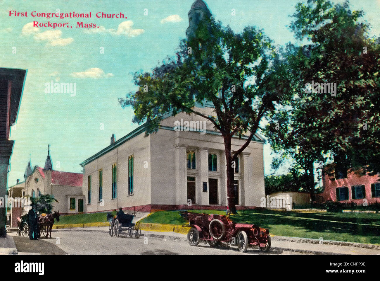 First Congregational Church Rockport, Massachusetts, circa 1910 Stock Photo