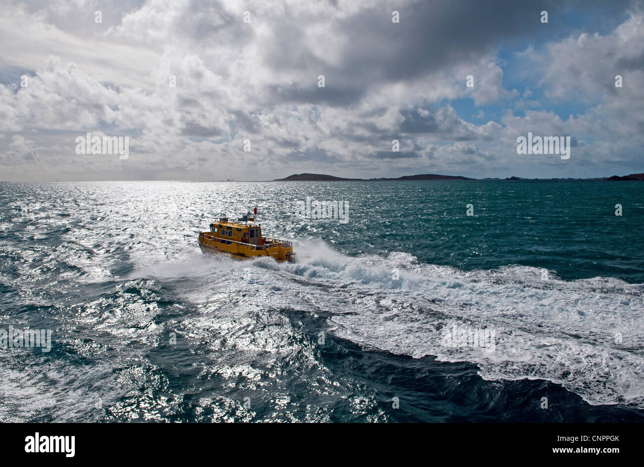 NHS South West Sea Ambulance at sea Isles of Scilly Stock Photo
