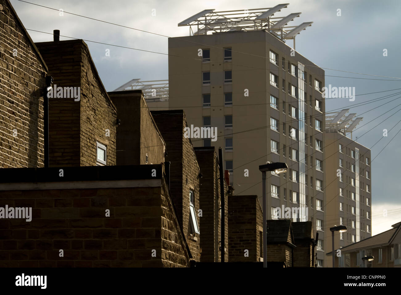 Modern high rise flats in Manchester Road Bradford Stock Photo Alamy