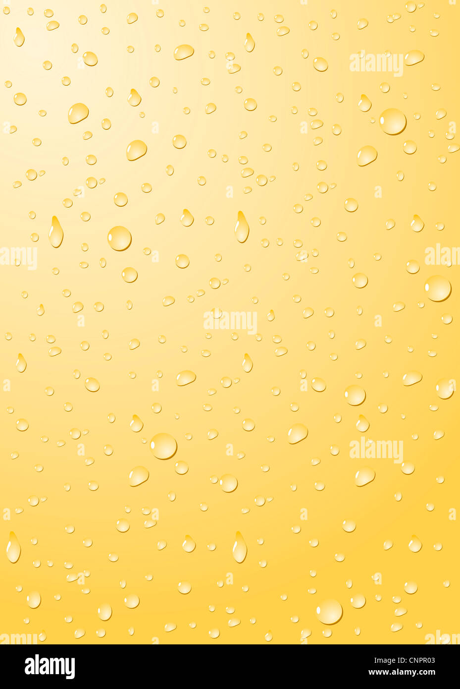 Drops of water on a yellow background Stock Photo - Alamy