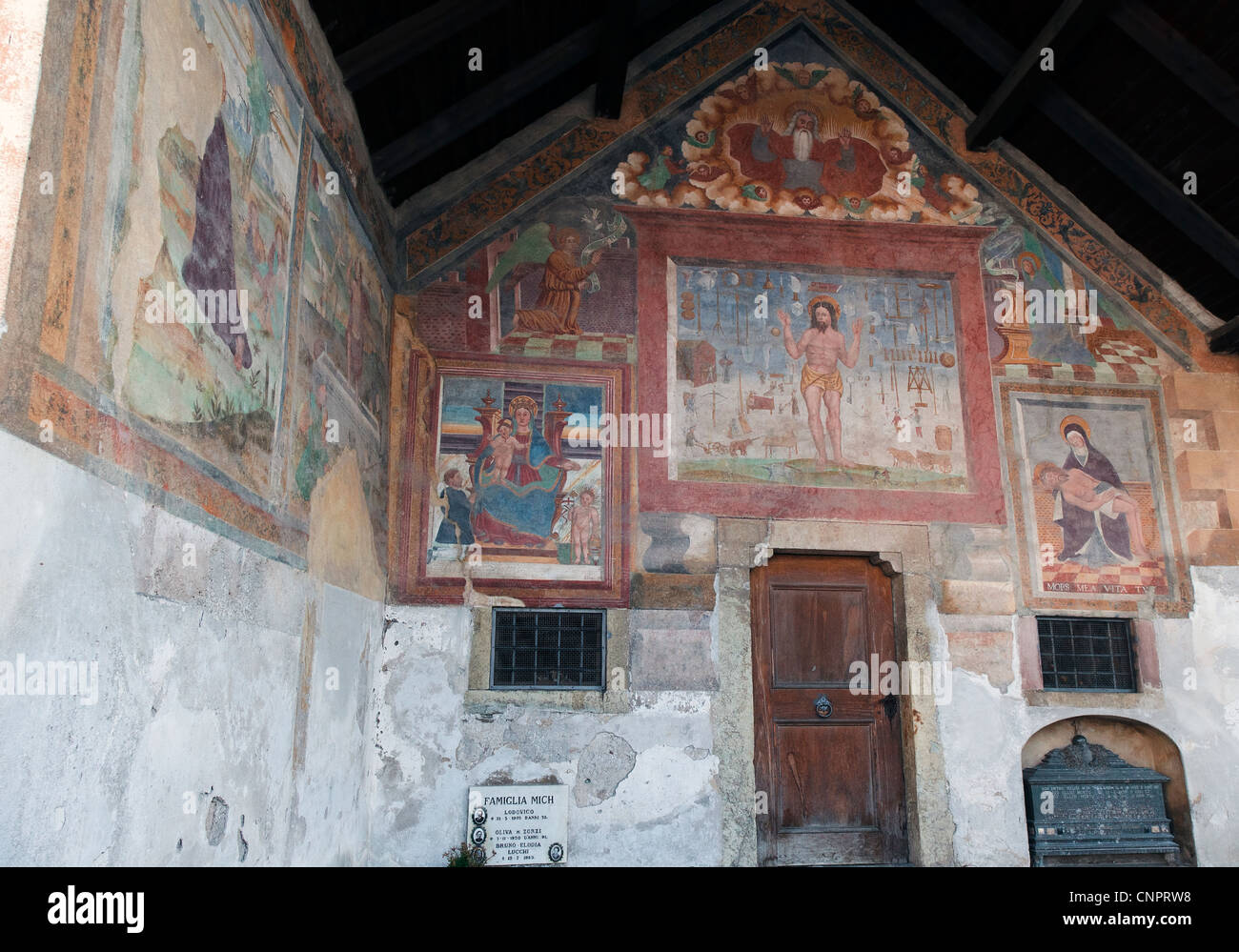 Old Fresco, Tesero Stock Photo