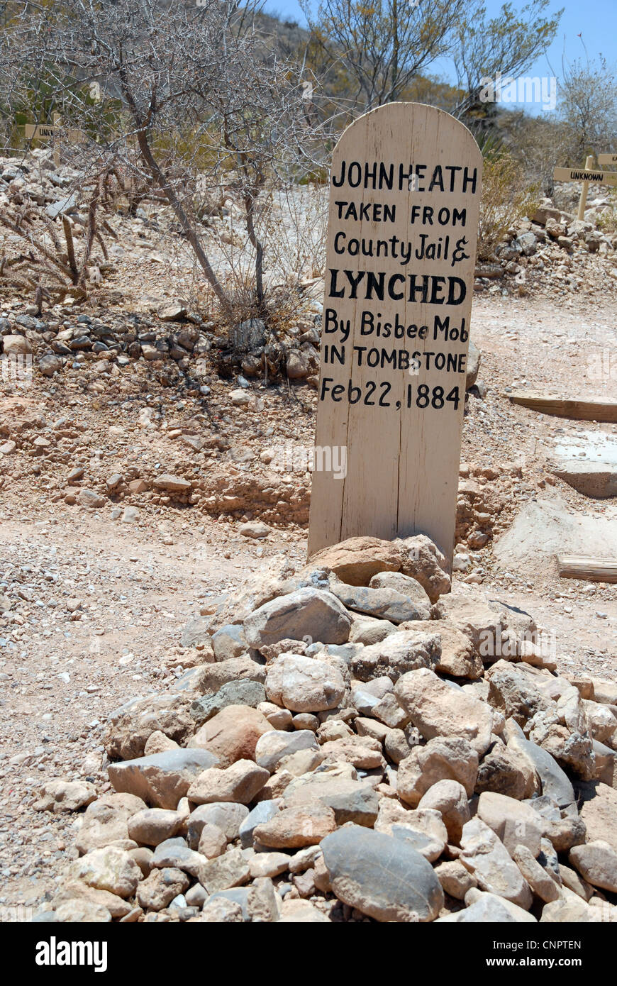 Gravestone in Boothill Cemetery, Tombstone, Arizona Stock Photo Alamy