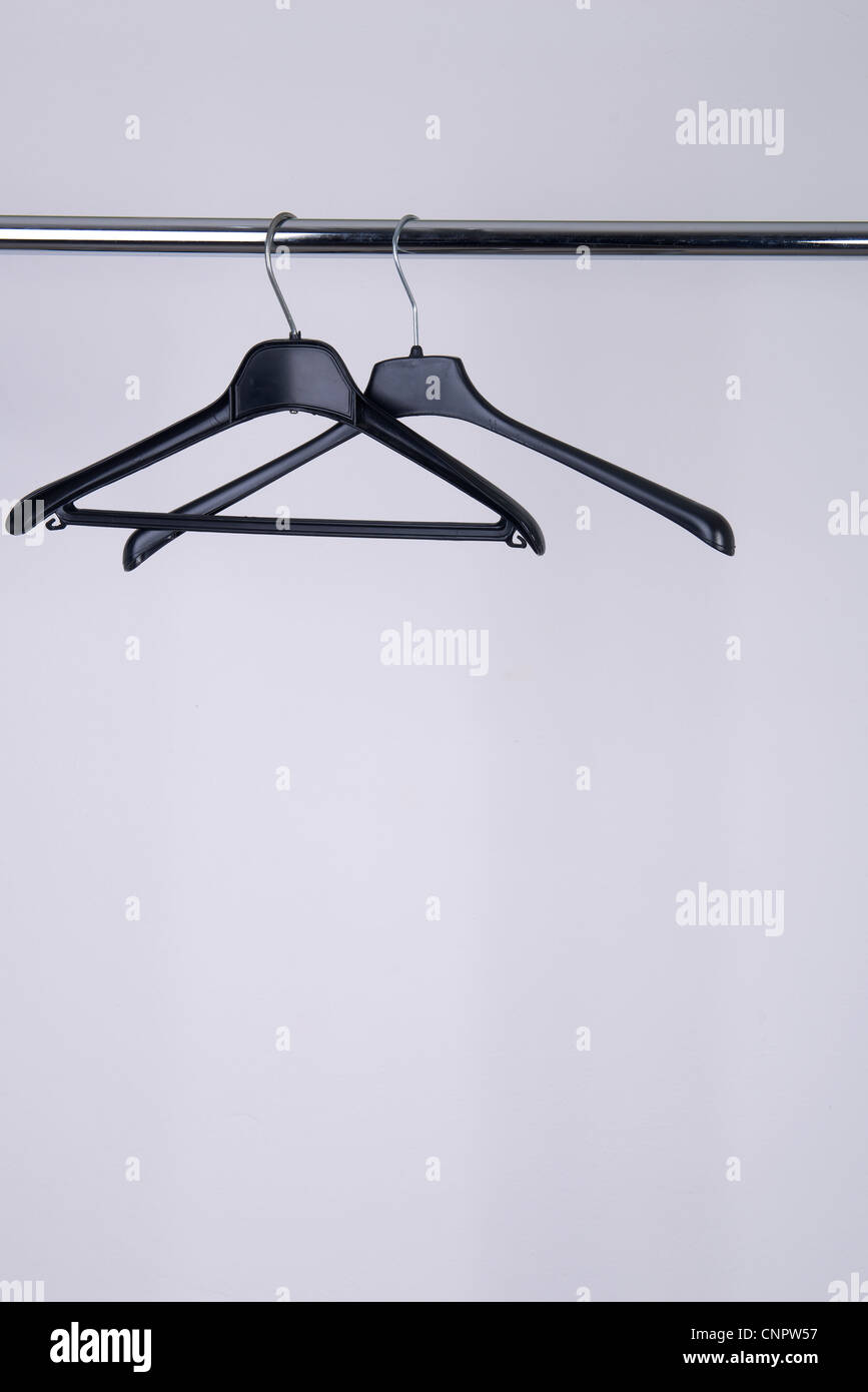 a couple of clothes hanger Stock Photo