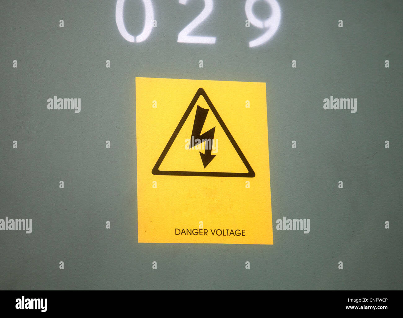 danger high voltage sign Stock Photo