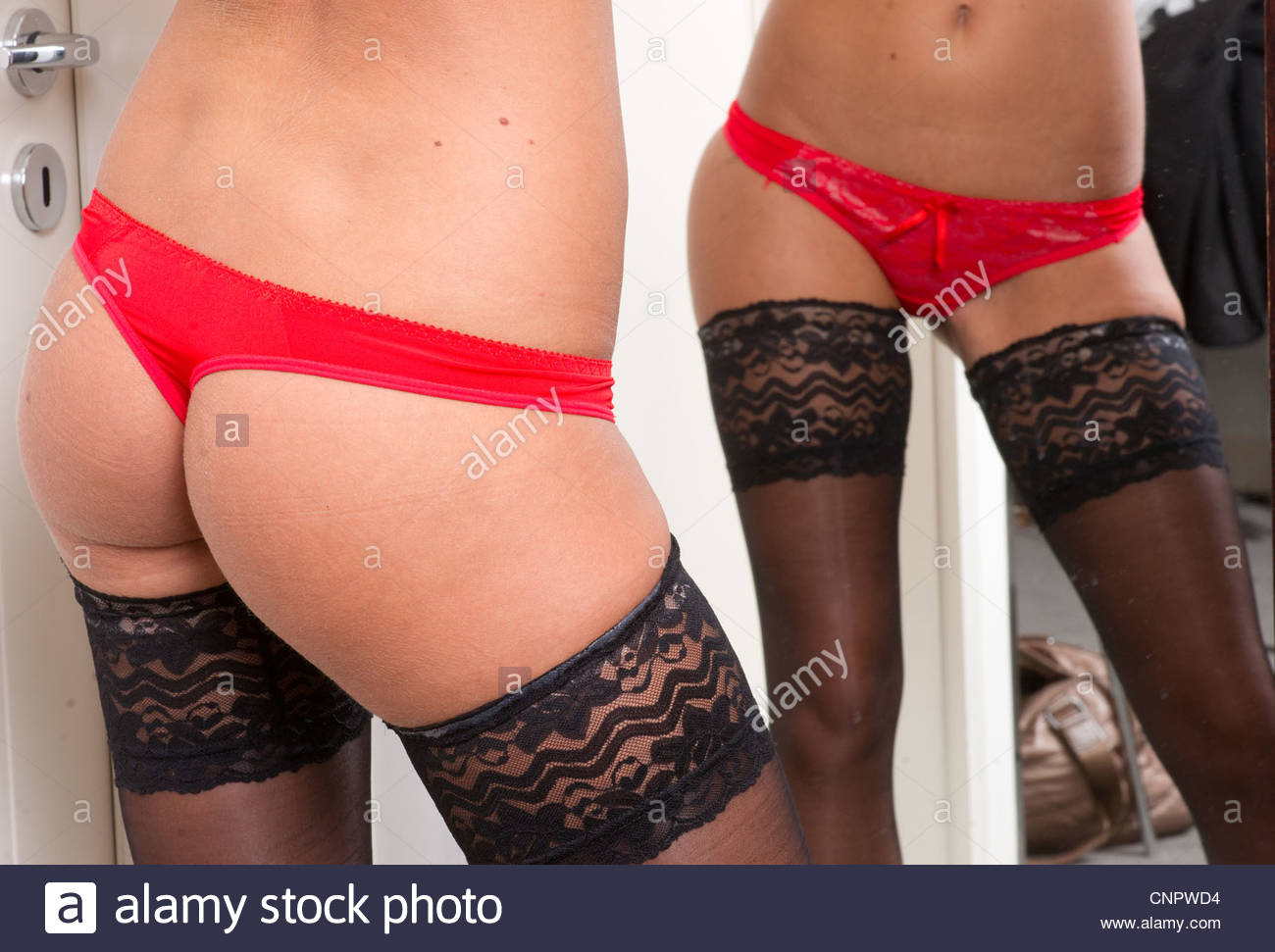 The expert, Women wearing red thong and pantyhose Women wearing red thong and pantyhose cannot tell